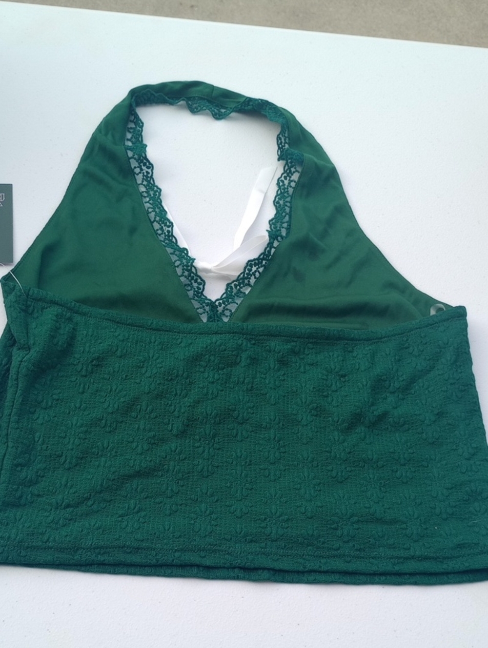 2 NWT Wild Fable Yellow & Green Halter Tops with White Ties Large - Picture 3 of 11